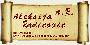 Aleksija Radicović vizit kartica